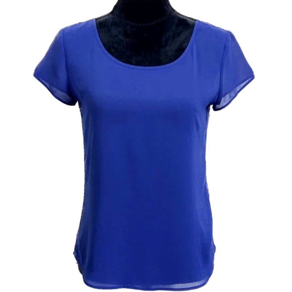 Aeropostale Blue Lace Back Blouse